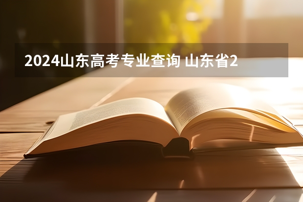 2024山东高考专业查询 山东省2024艺考政策