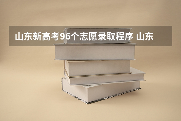山东新高考96个志愿录取程序 山东新高考96个志愿是怎么投档的