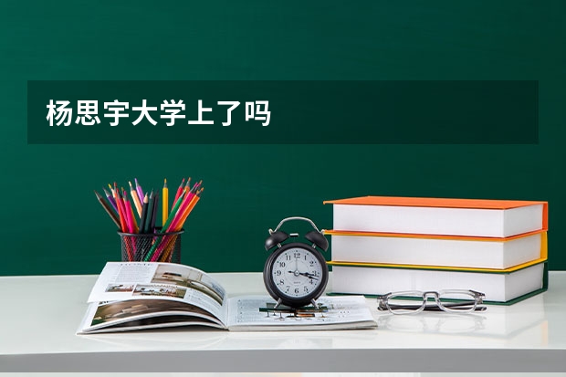 杨思宇大学上了吗