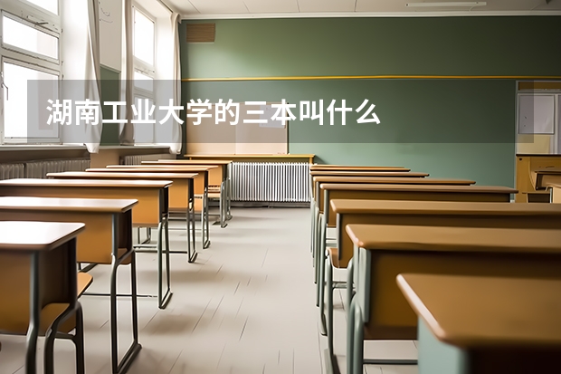 湖南工业大学的三本叫什么