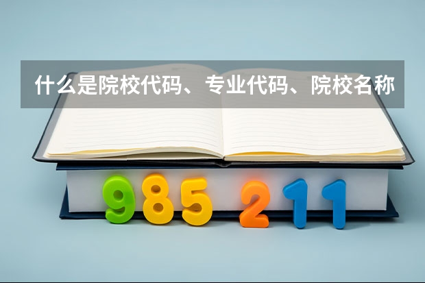 什么是院校代码、专业代码、院校名称、专业名称的