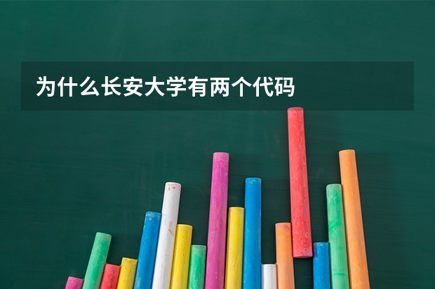 为什么长安大学有两个代码