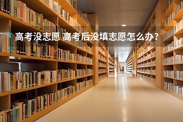 高考没志愿 高考后没填志愿怎么办？